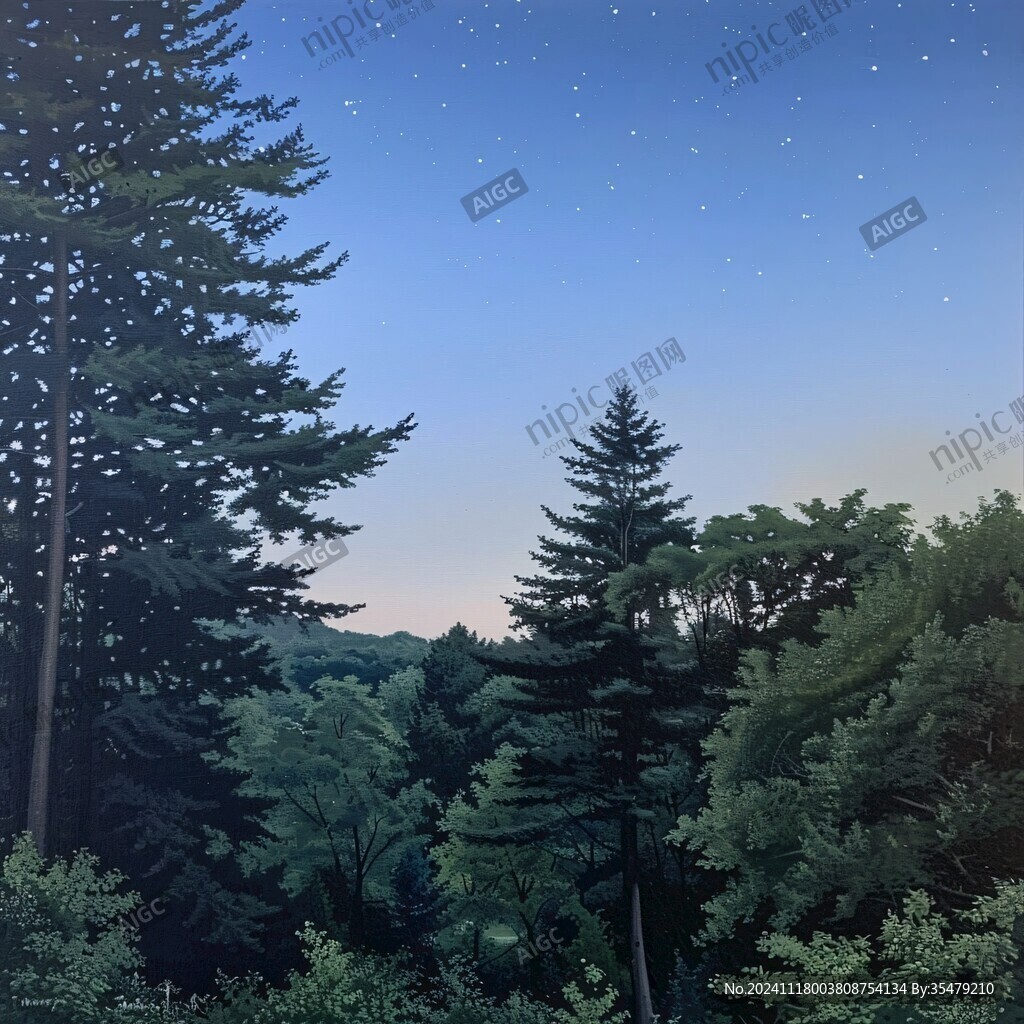 天然林风景画