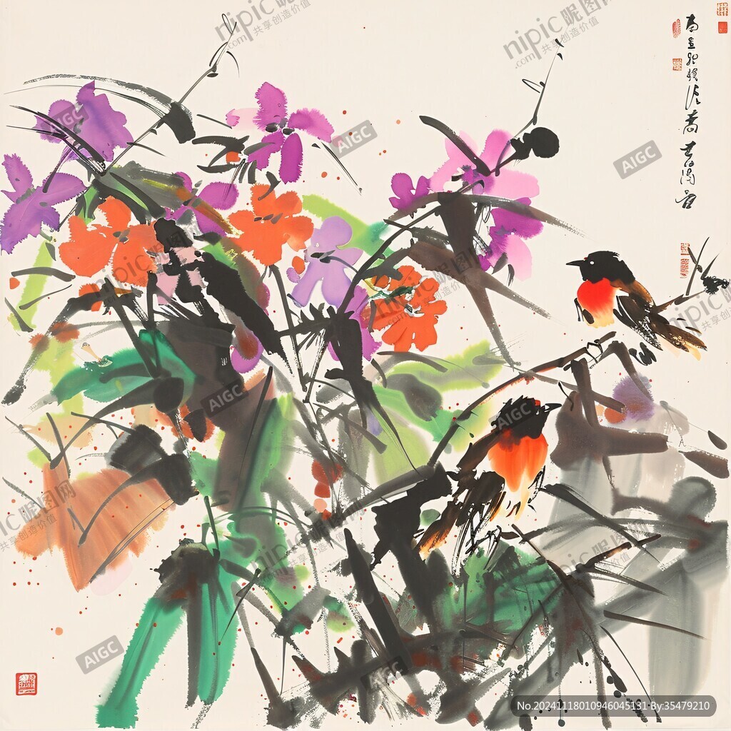 写意画花鸟艺术画