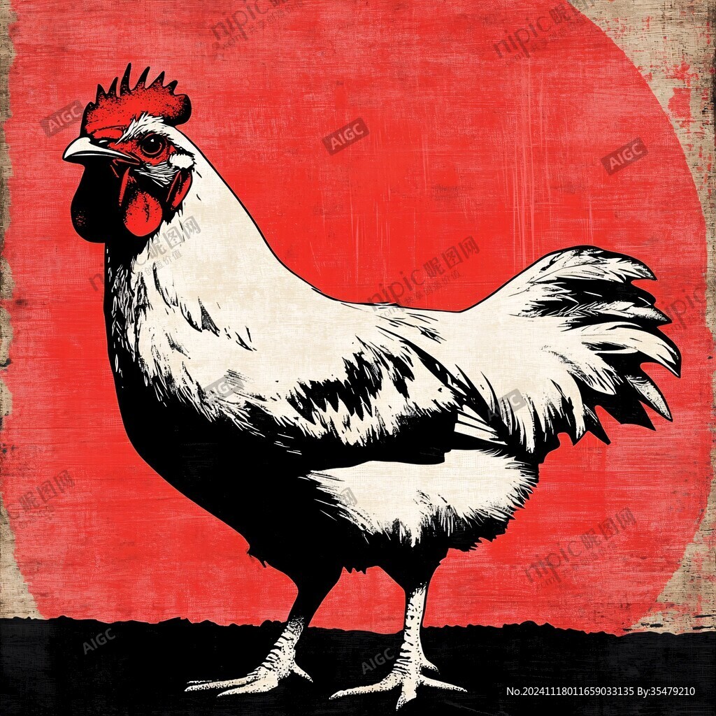 鸡装饰画