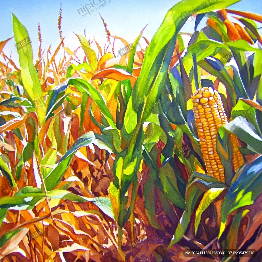 玉米地插画