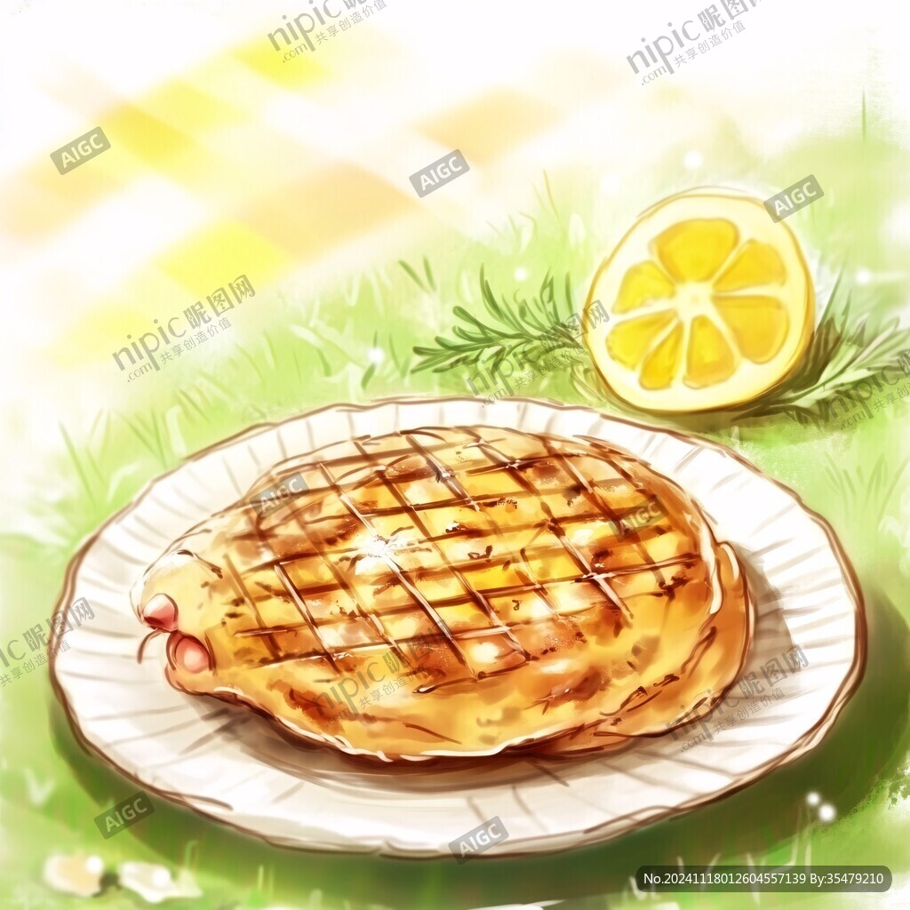 油梭子饼插画