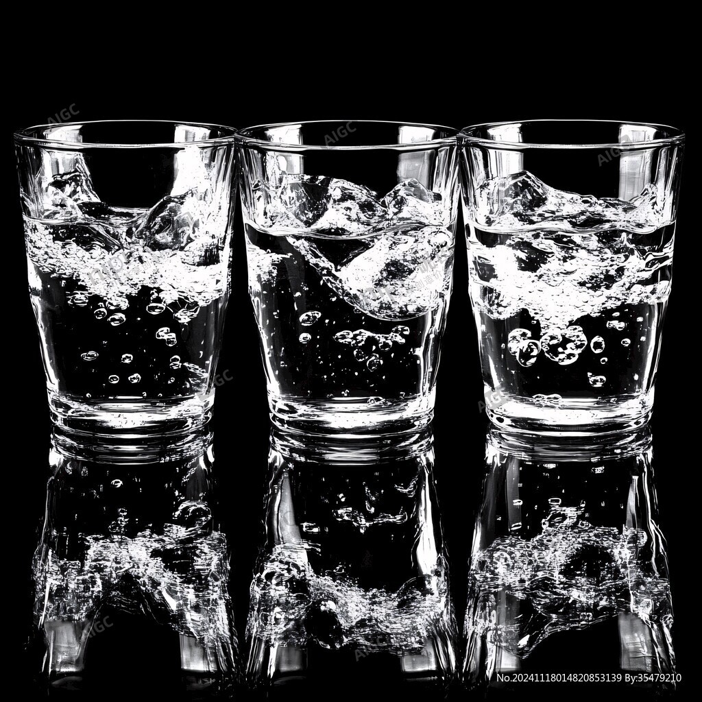黑背景玻璃杯