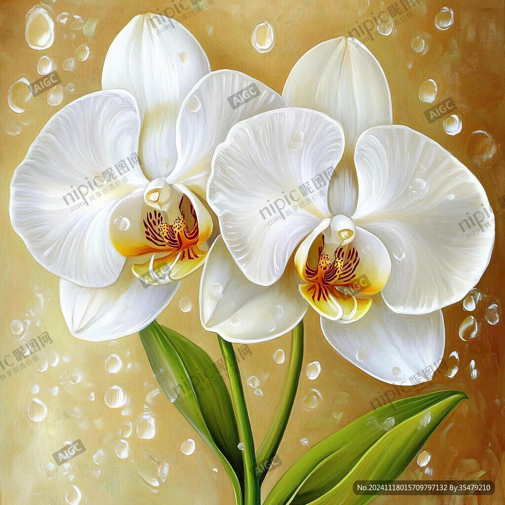 白兰花绘画