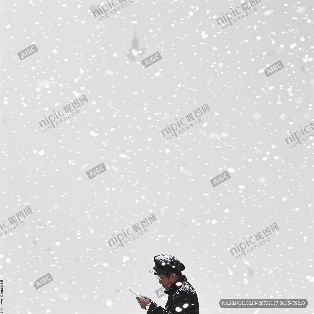 大雪中行人