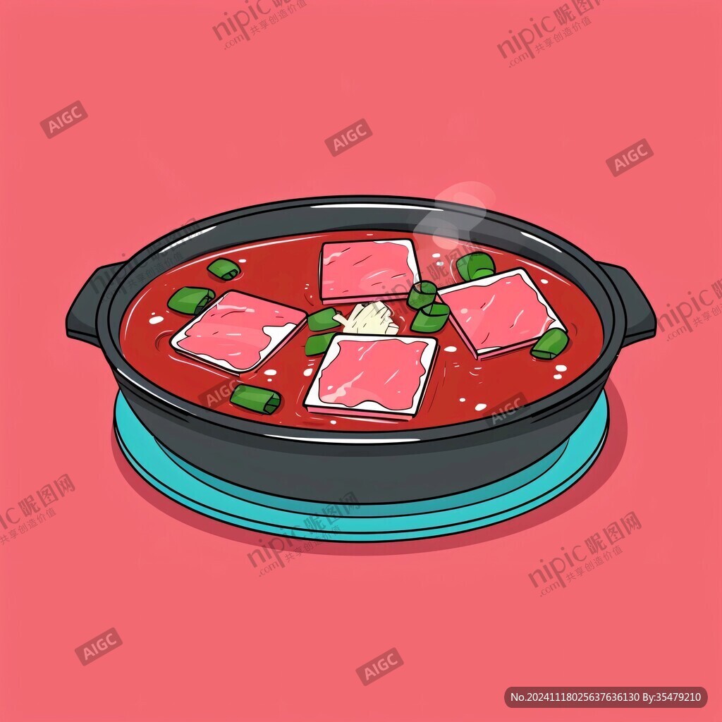 砂锅白肉插画