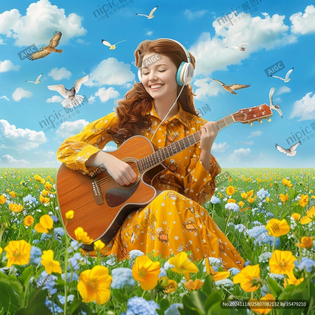 弹吉他的少女