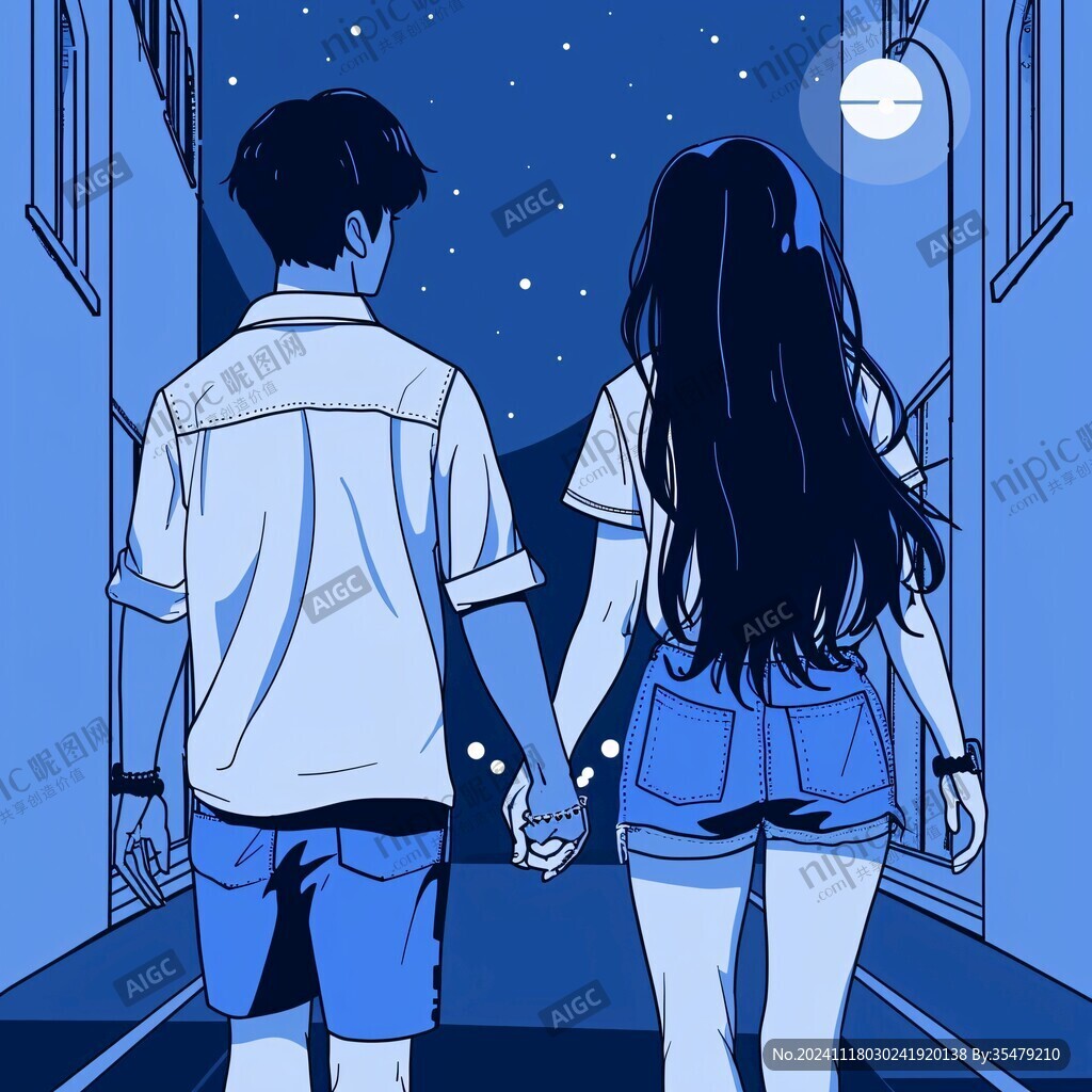 情人节七夕情侣背影