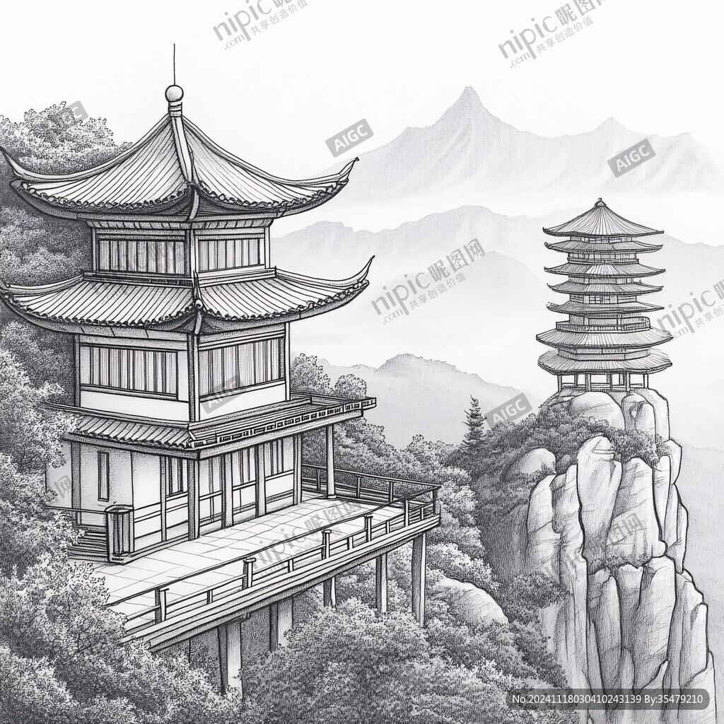 黄鹤楼插画