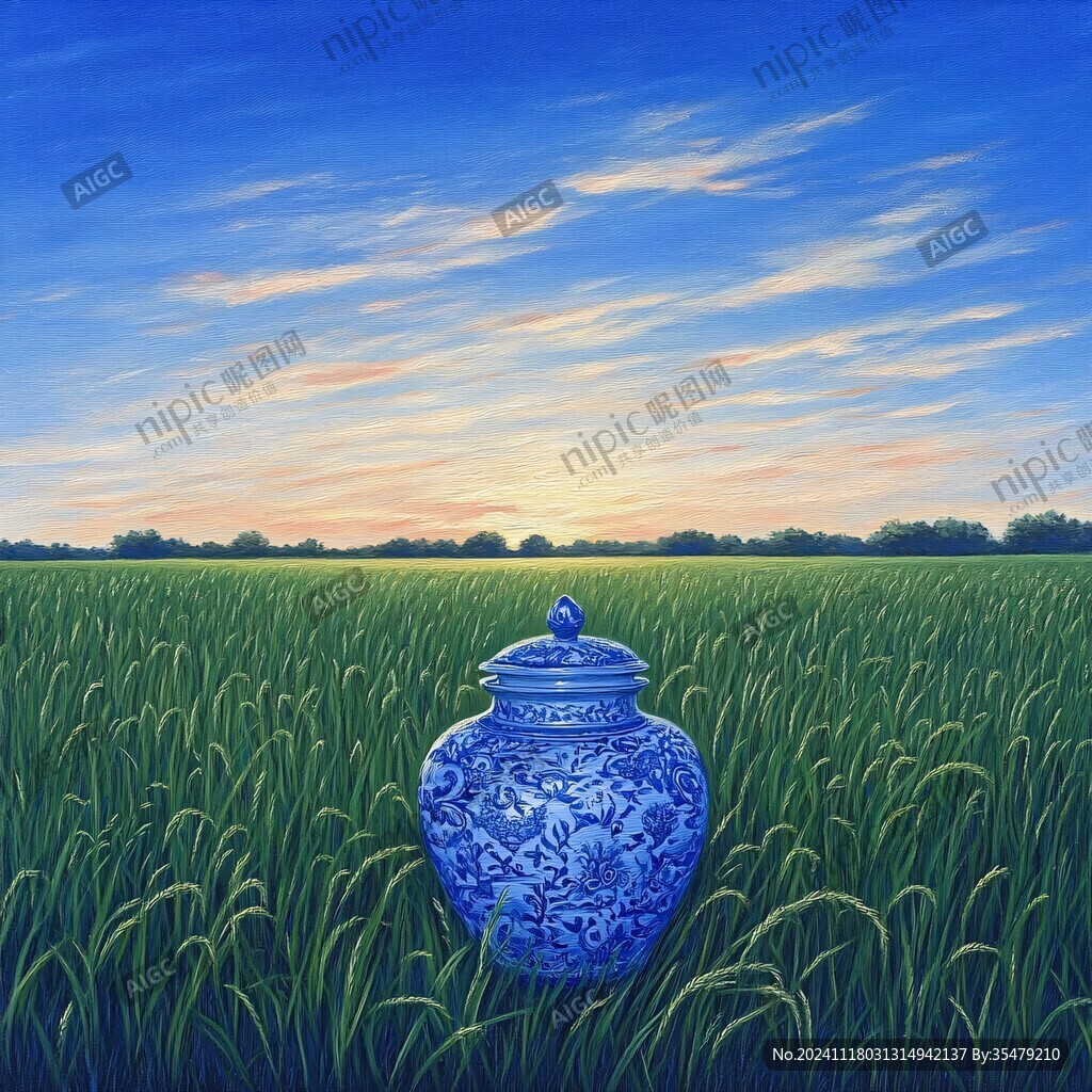 静物稻花图