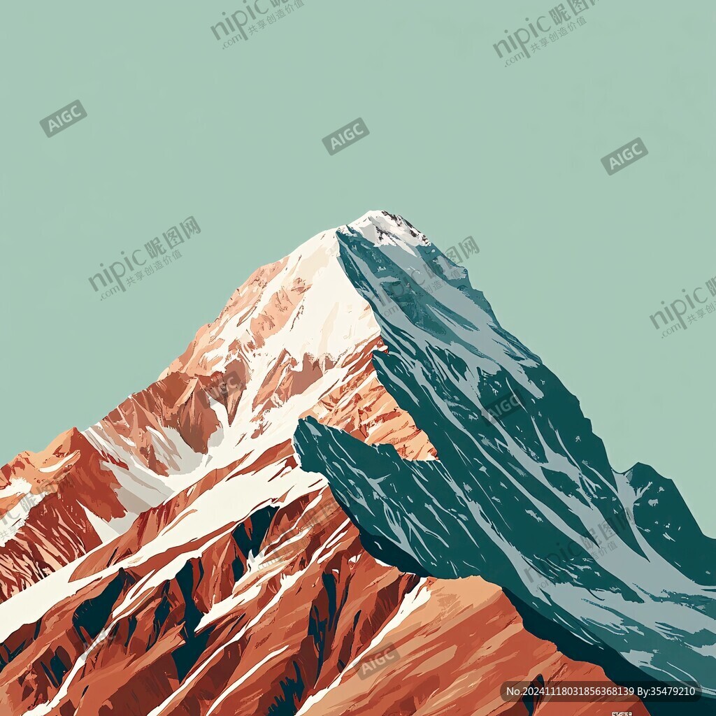 珠穆拉玛峰插画