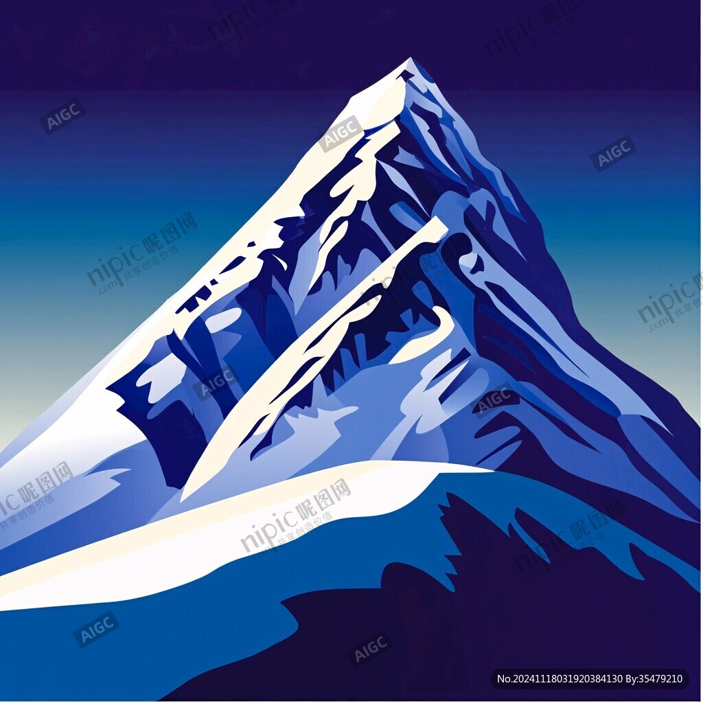 电脑绘画雪山