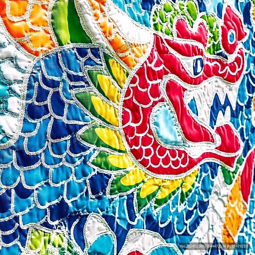 五彩琉璃皤龙浮雕