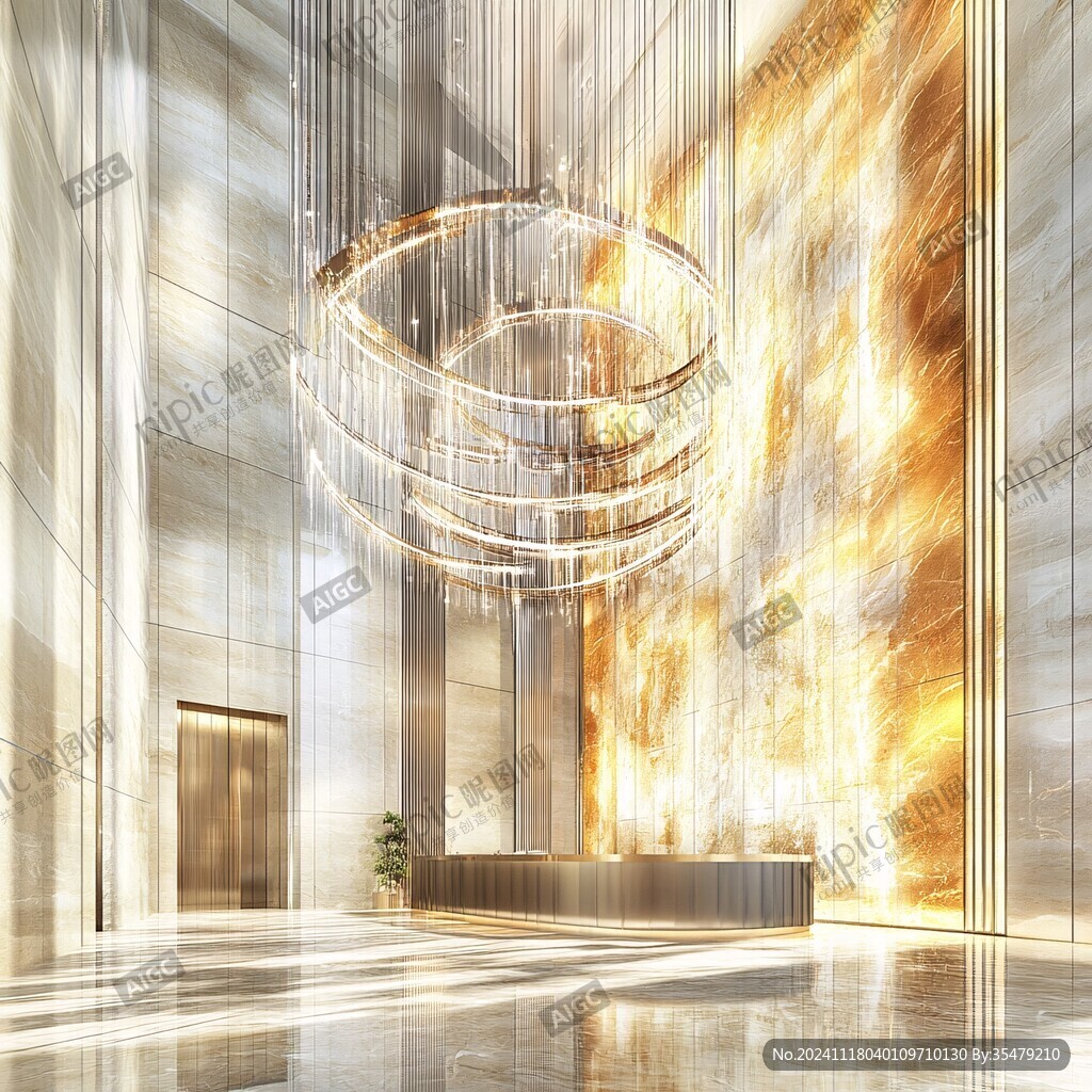 银行酒店宾馆大厅角落