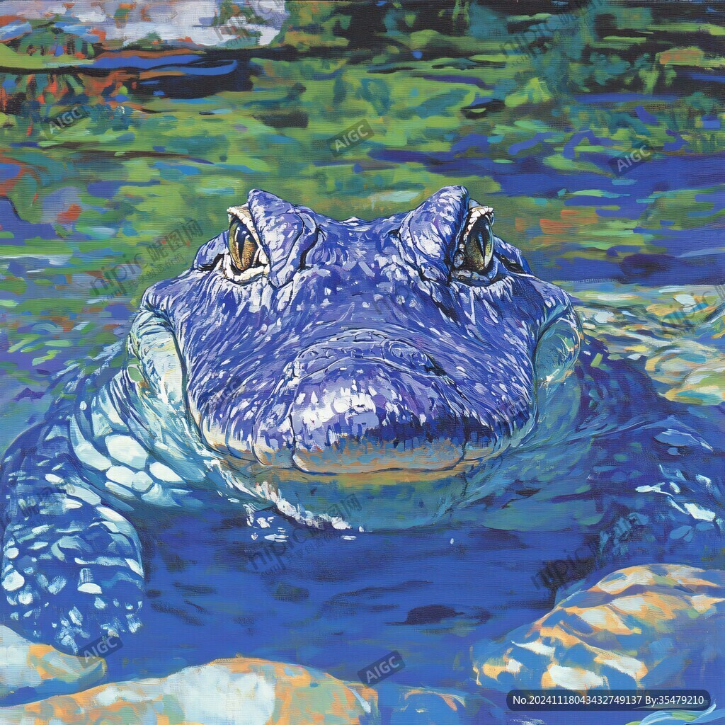 大鳄鱼油画