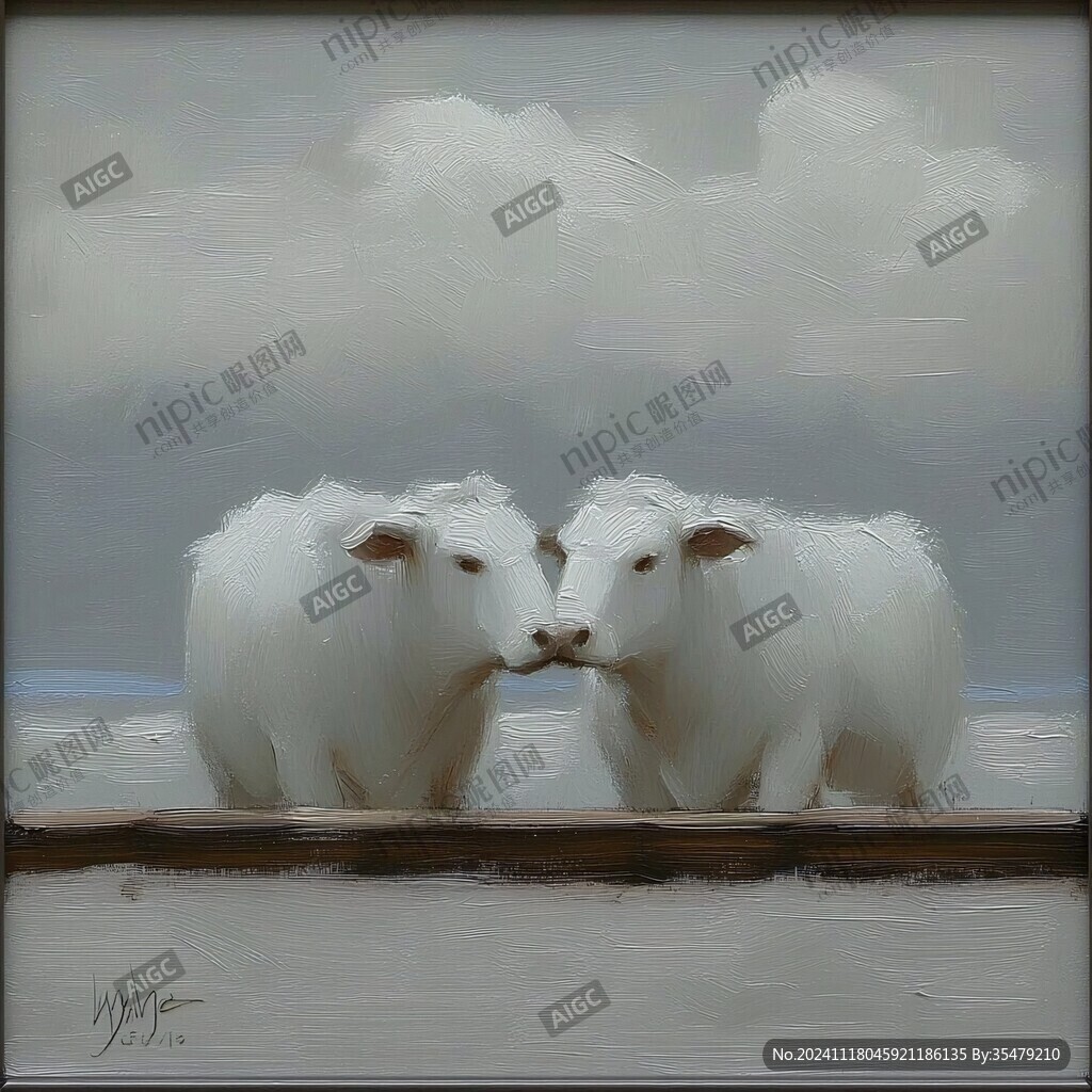 手绘梦幻羊风格装饰画