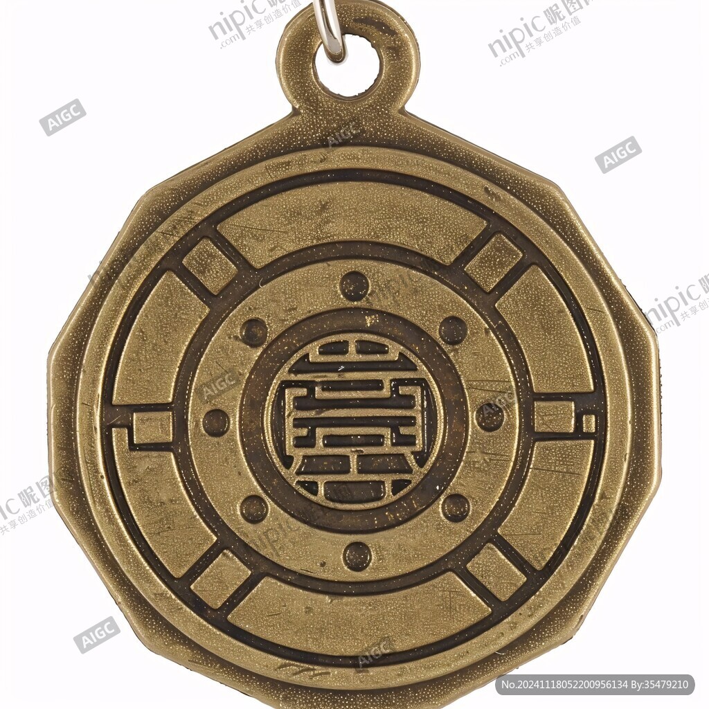 黄铜复古色九宫牌