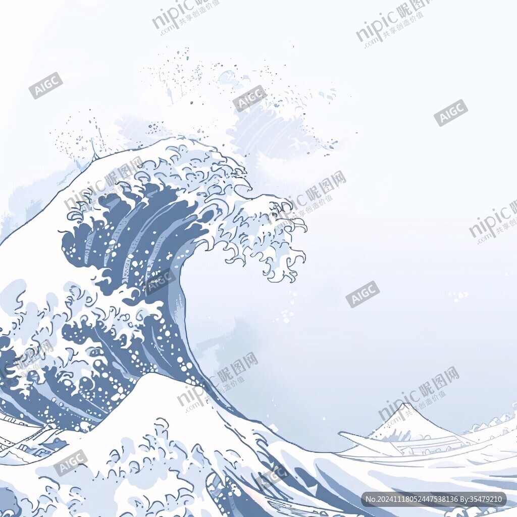 浮世绘海浪