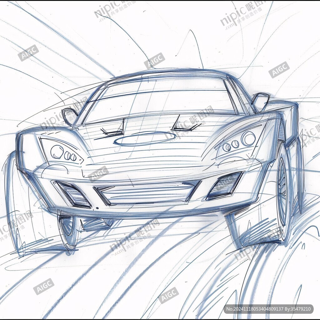 汽车线条画