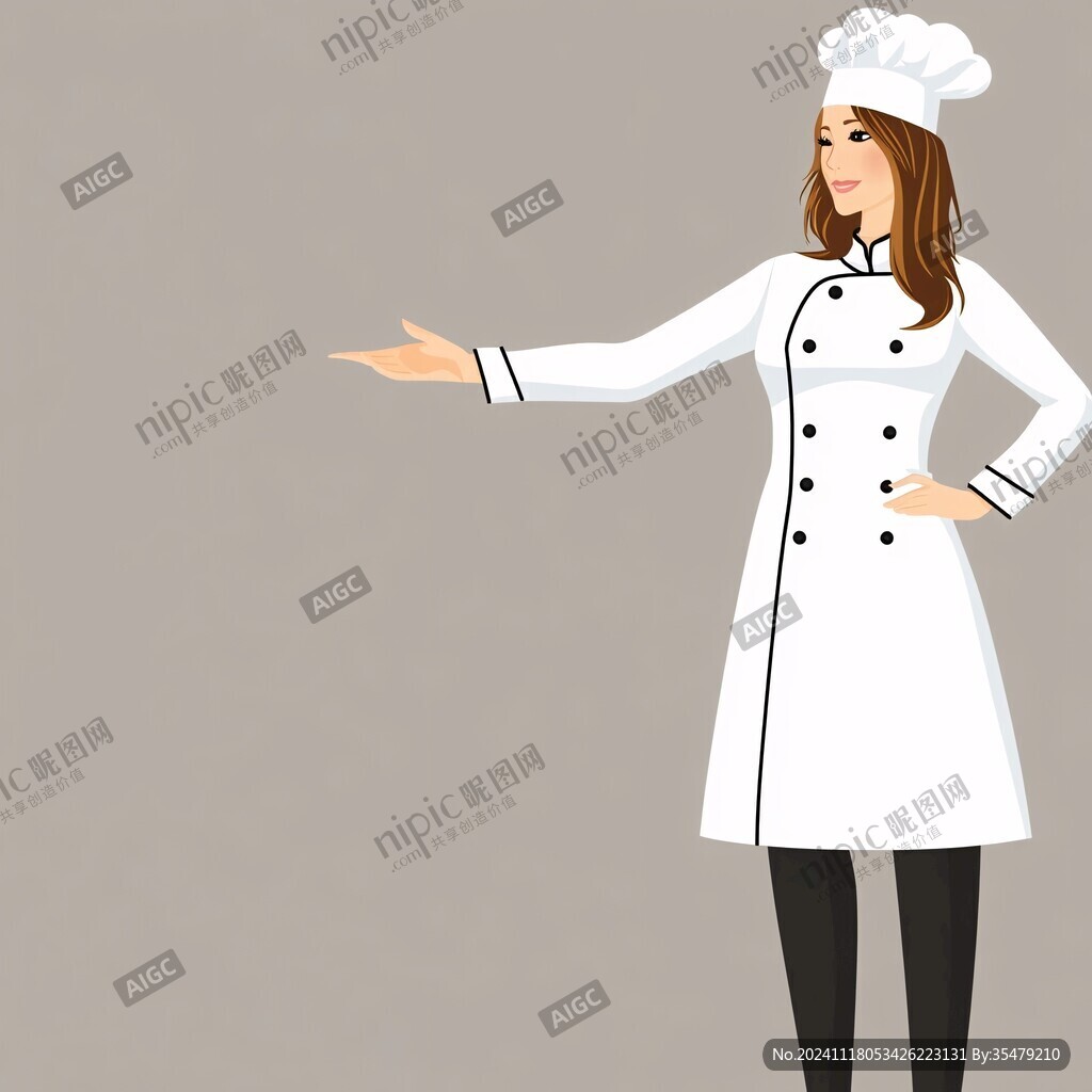 手绘女厨师