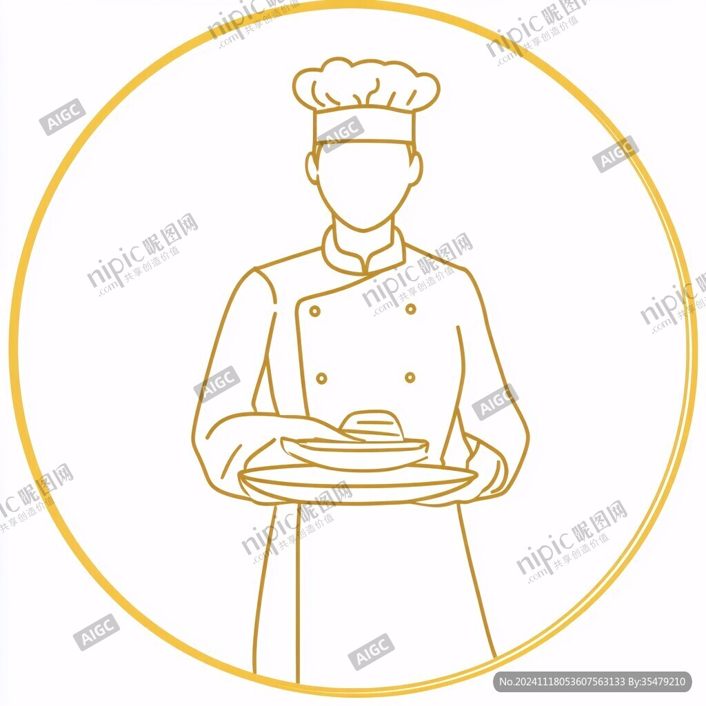 厨师简约线条