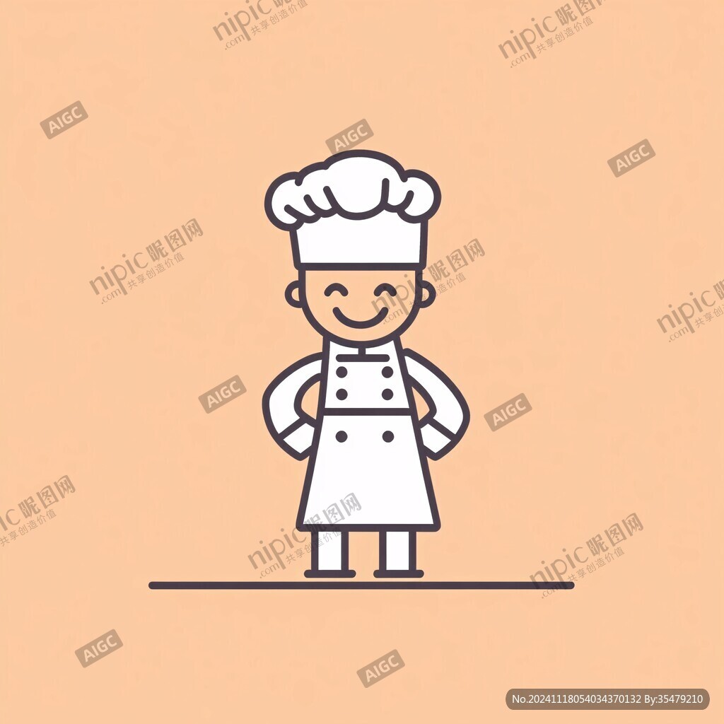 卡通开心男厨师头像