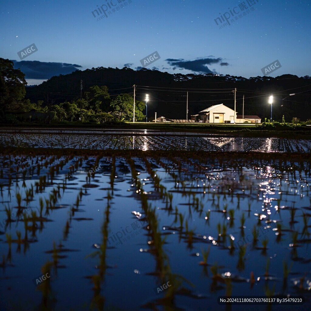稻田夜色
