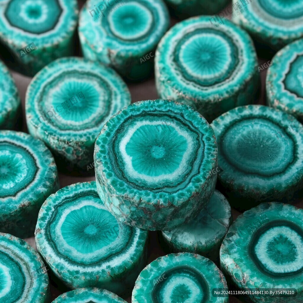 蓝瞳孔雀石切片