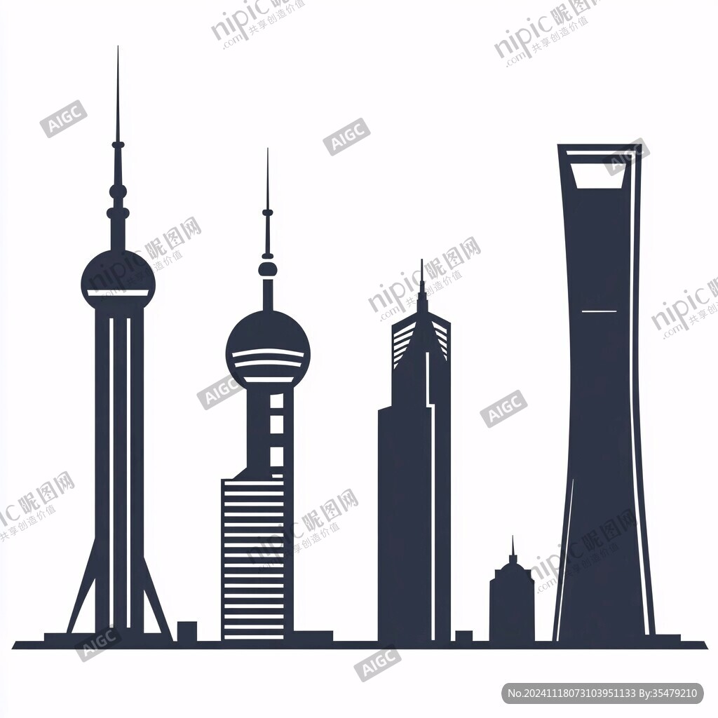 东方明珠轮廓线条