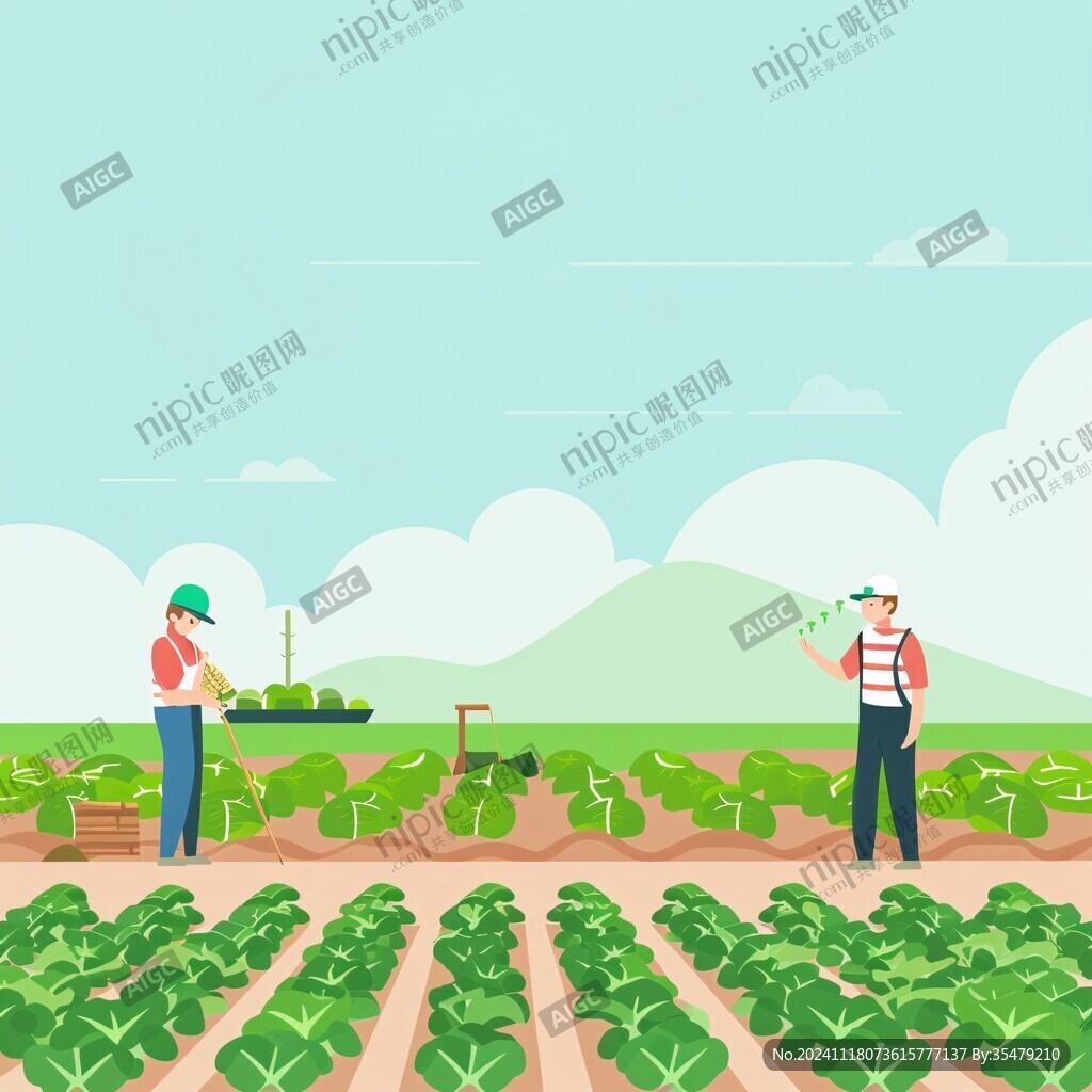 农民种植插画