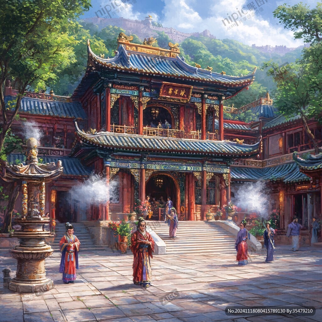宏大寺庙场景
