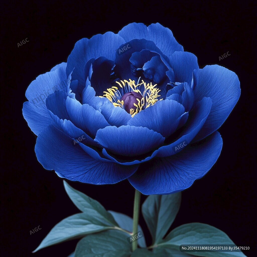 芍药花黑底图