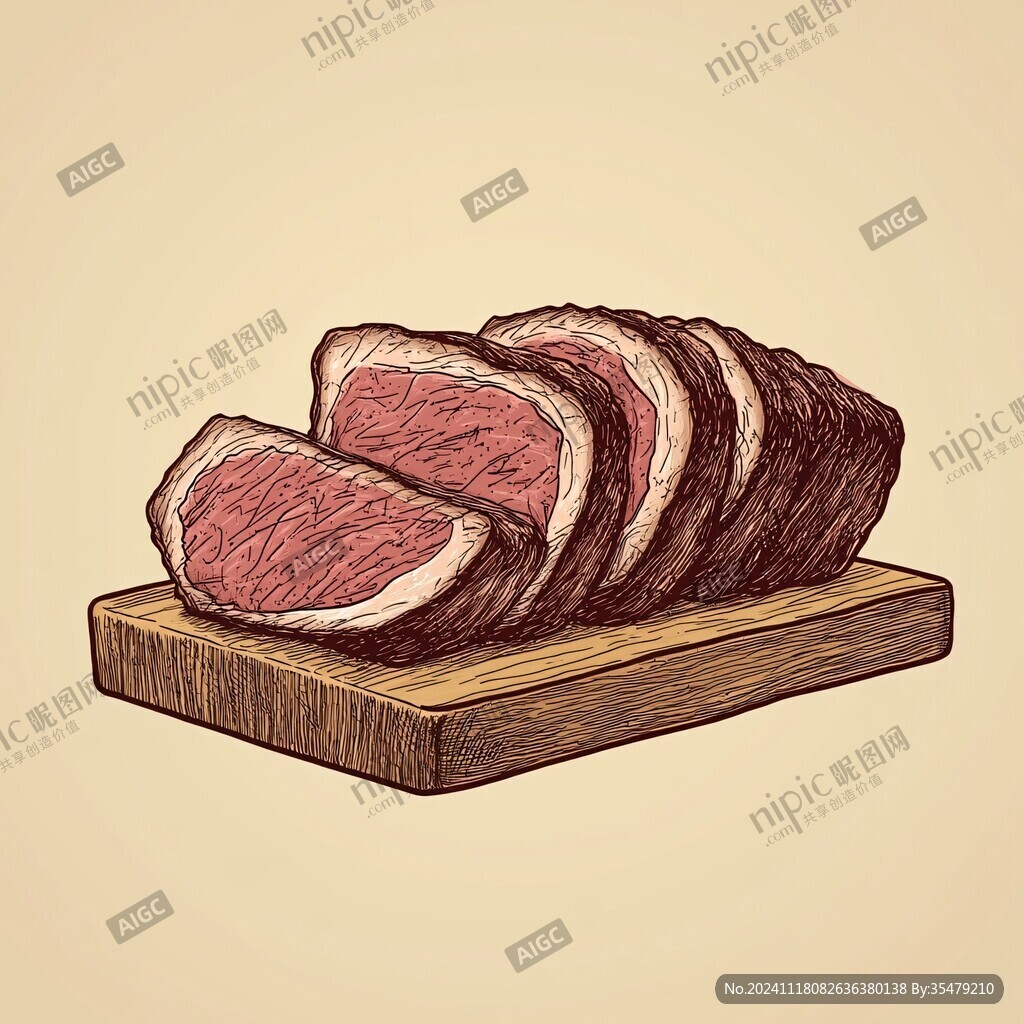 手绘一盘肉