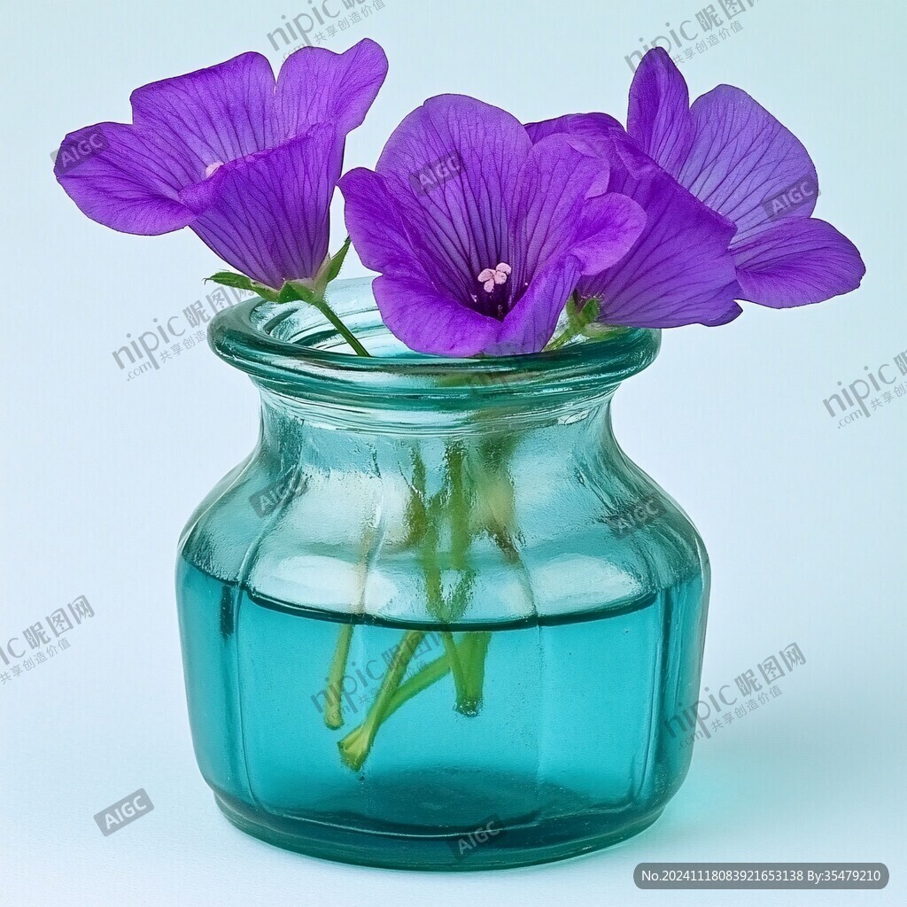 蓝色玻璃花瓶