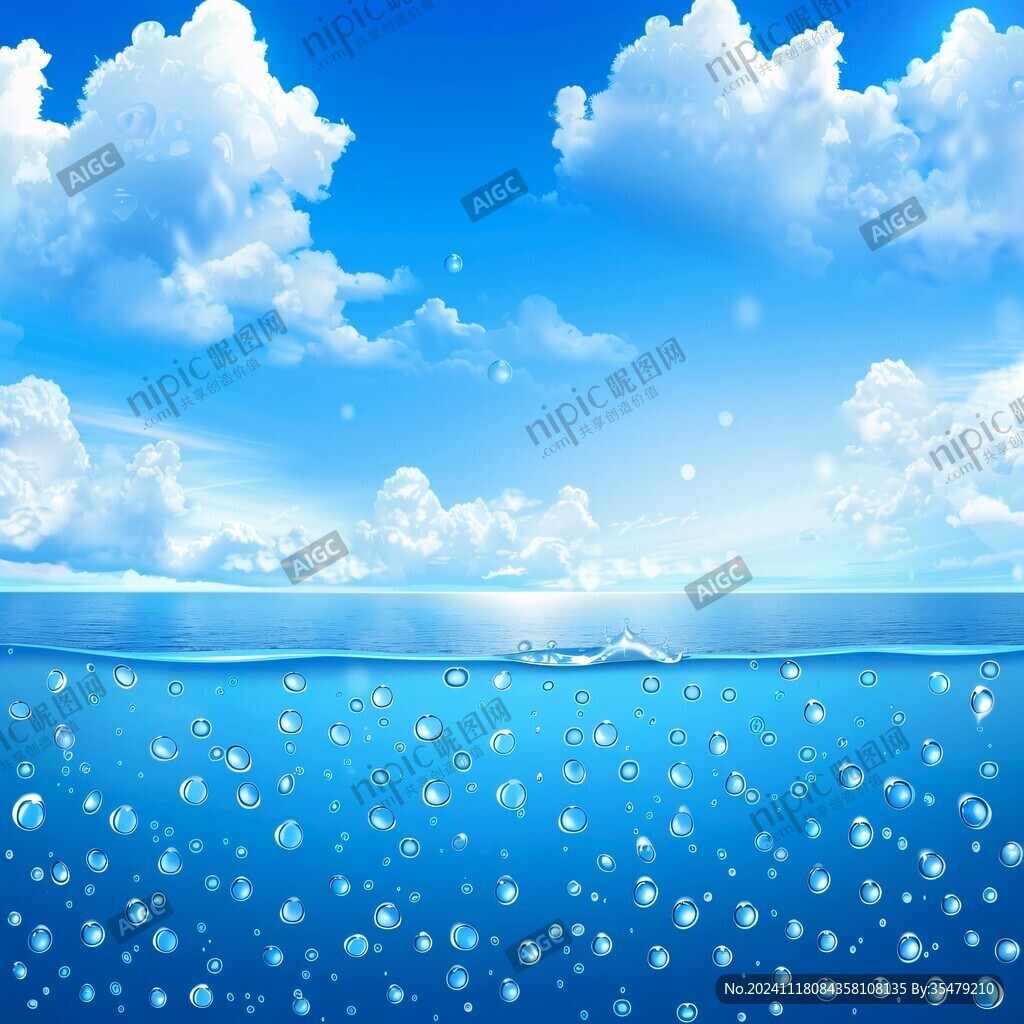 插画海平面