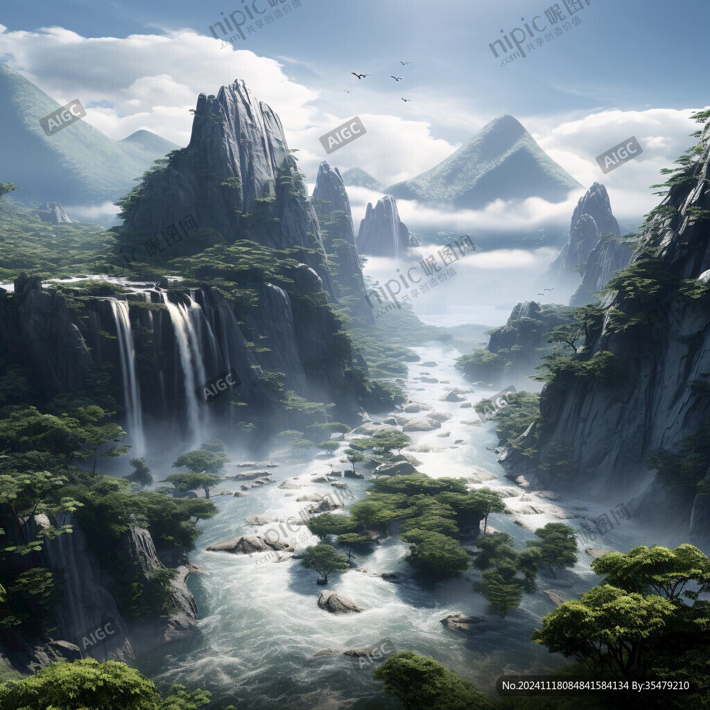 3d渲染山水画