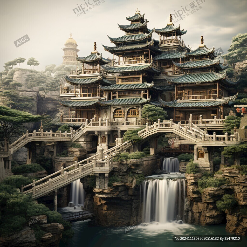 宫殿楼阁仙境仙人大殿