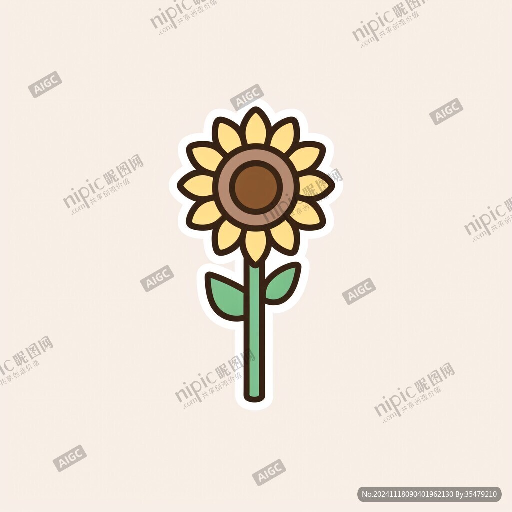 卡通向日葵鲜花