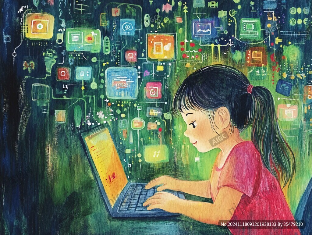 儿童电脑插画