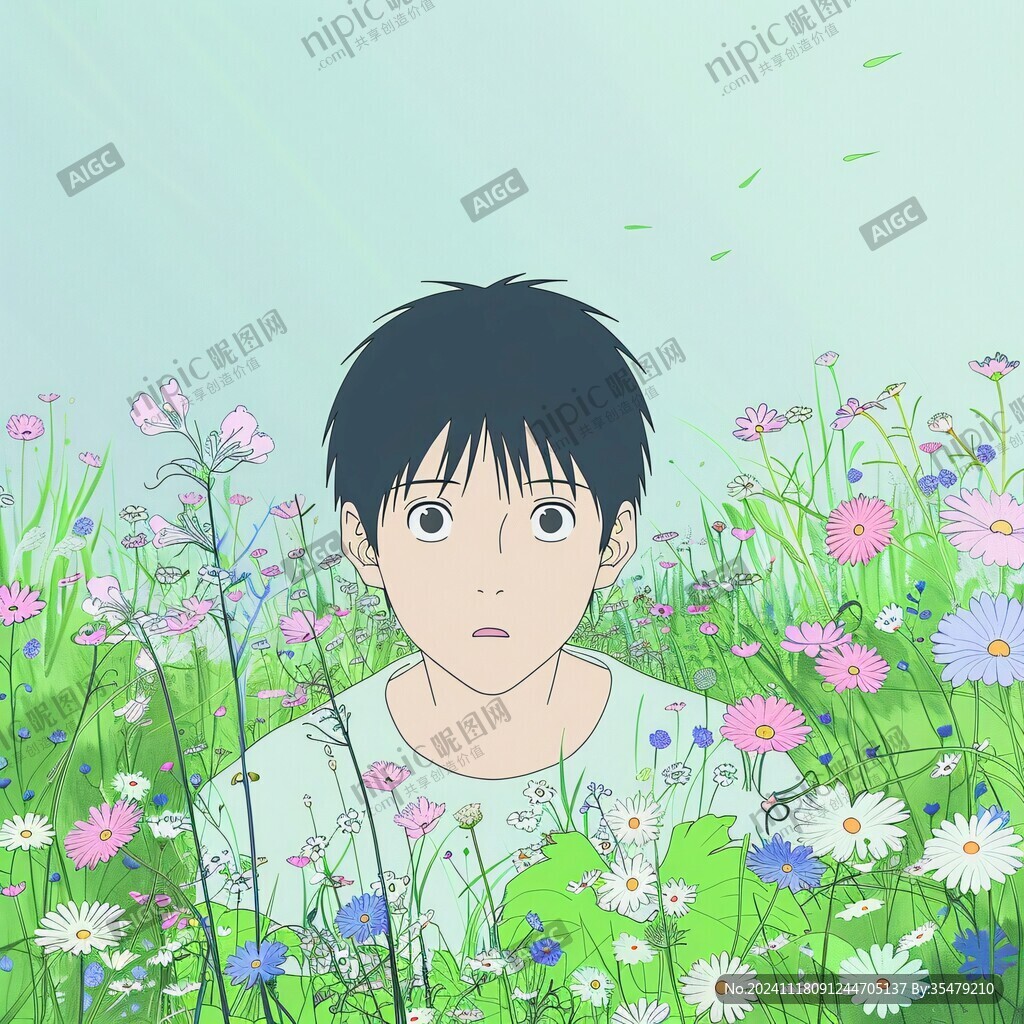 青春男孩插画