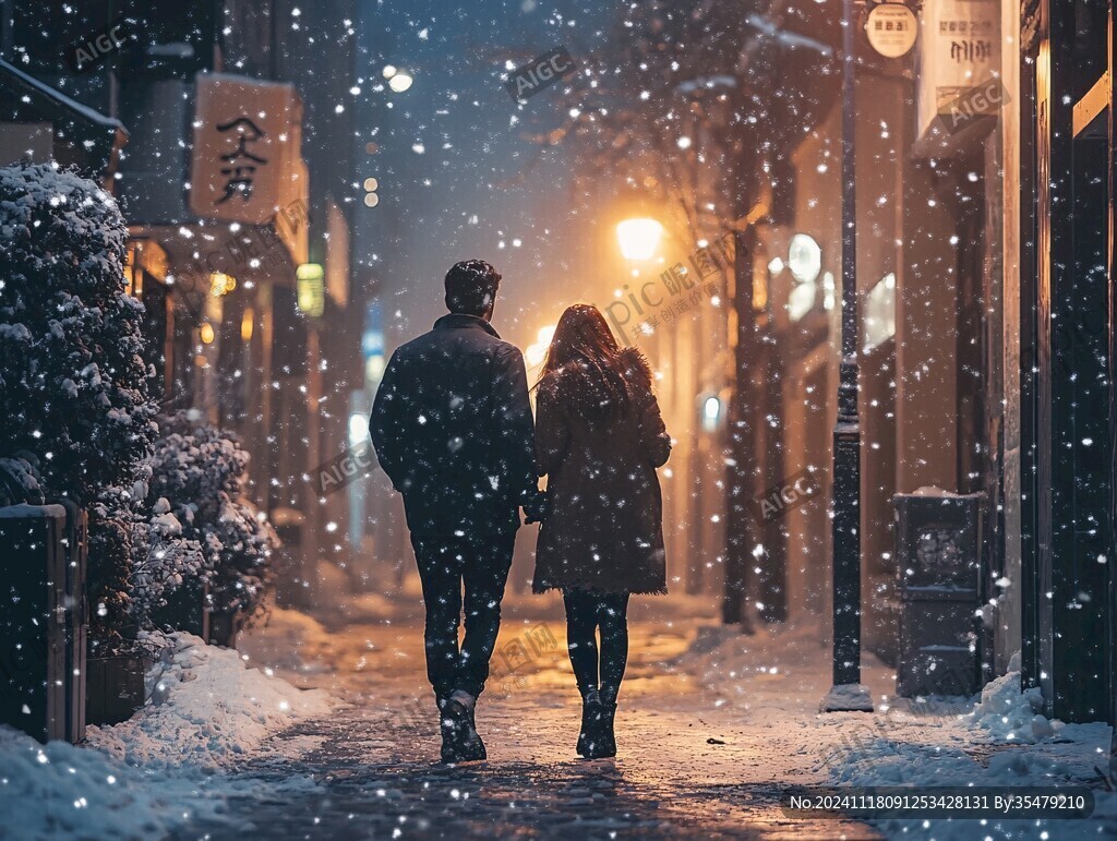 雪夜行人