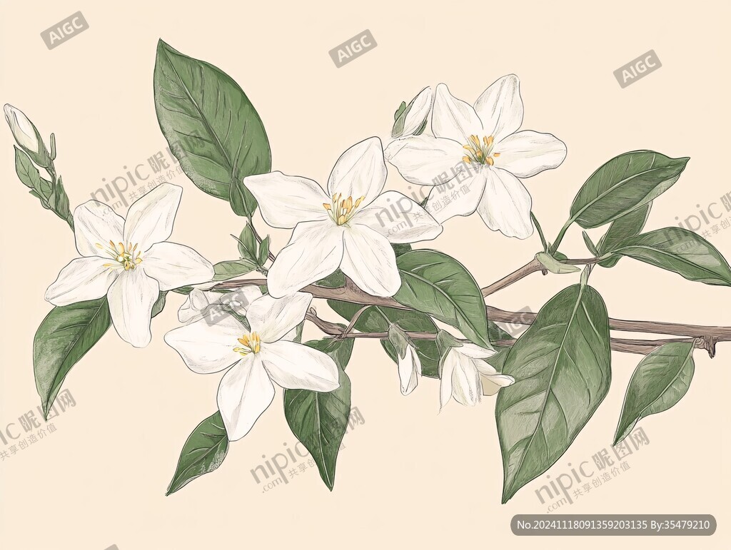 卡通茉莉花