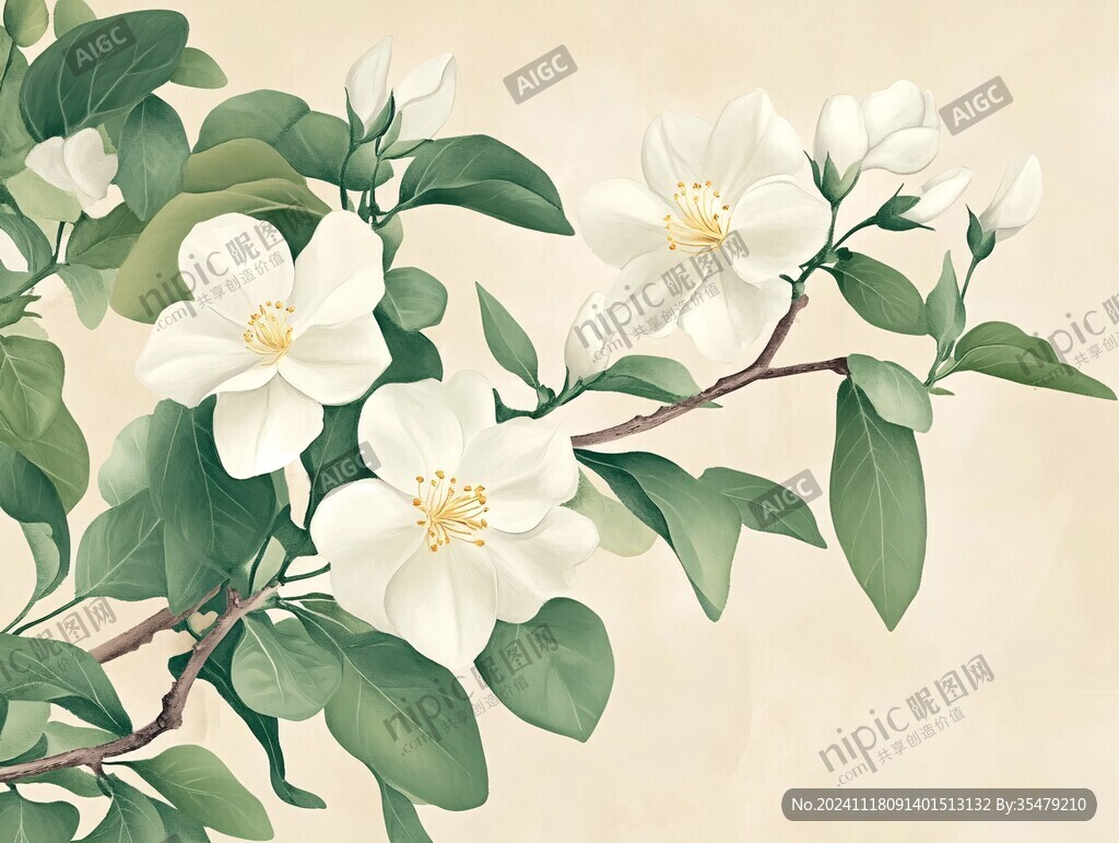 茉莉花插画