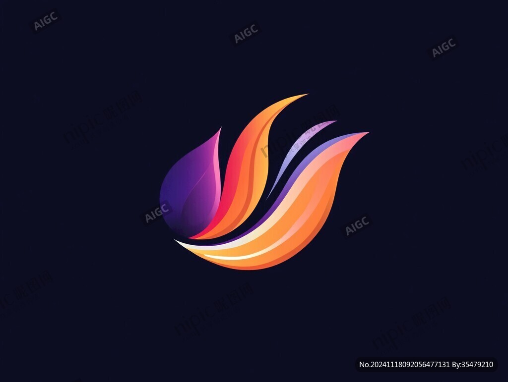 渐变插画logo