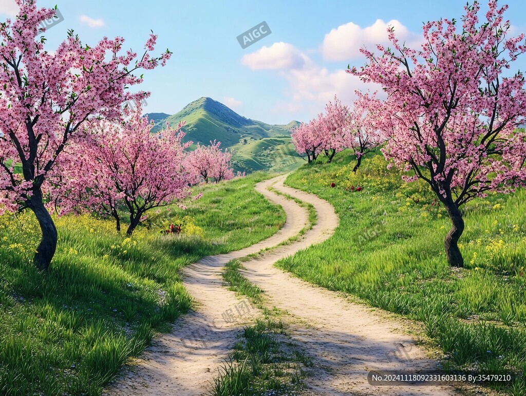 桃花乡村小路