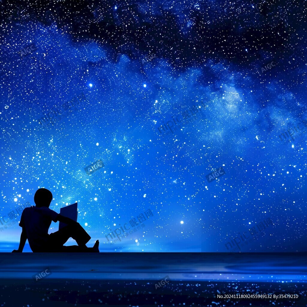 星辰大海男孩背影