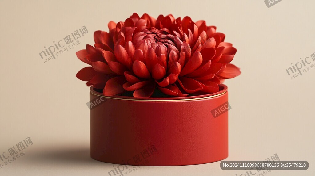 3d红色花