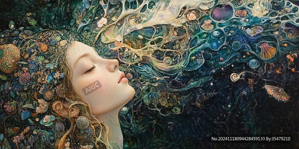 美人鱼宽屏插画