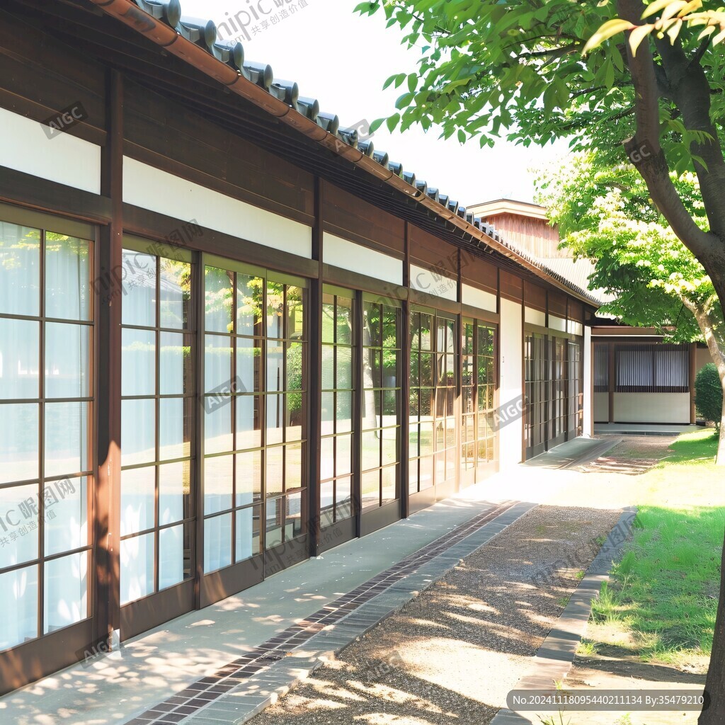 日式建筑庭廊
