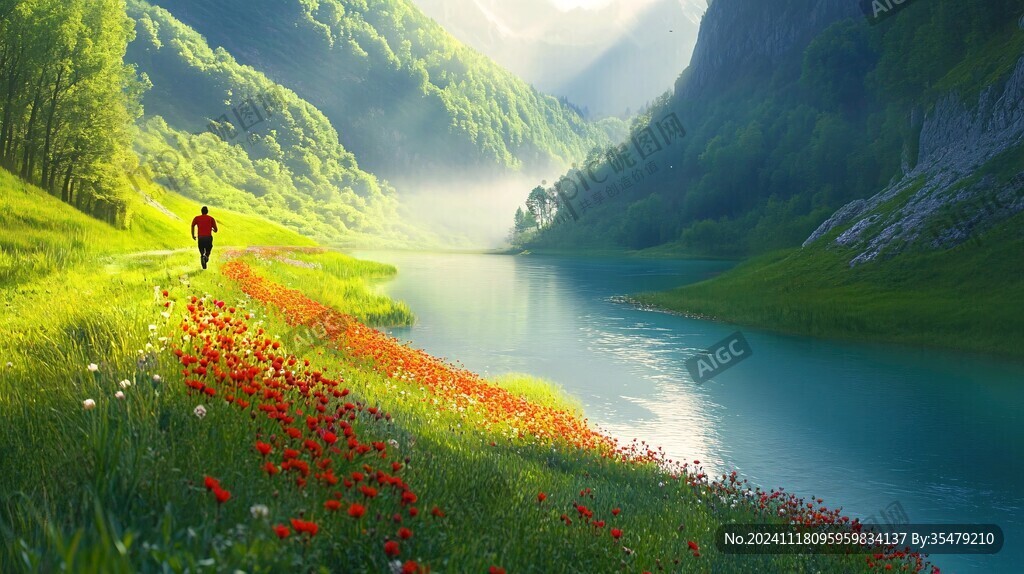 唯美梦幻花田场景