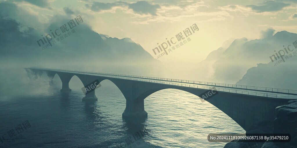 晨雾中的大桥